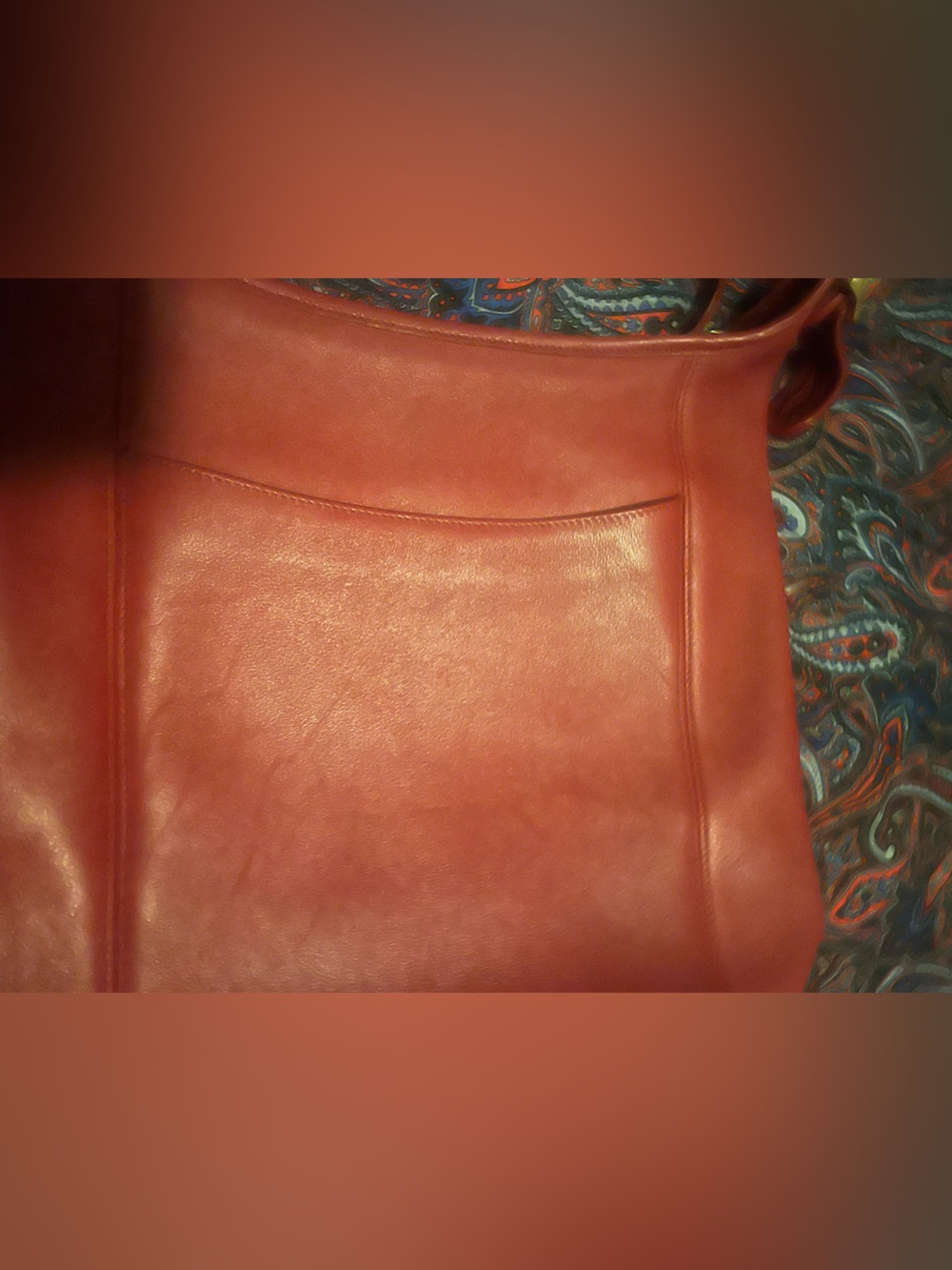 Coach Red Leather Shoulder Bag - Classic Women's Tote - Picture 4 of 4